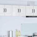 Ensemble de deux meubles muraux blancs brillants 30 x 31 x 40 cm, rangement suspendu multifonction pour cuisine et cellier