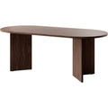 Table ovale en noyer 204 x 90 cm pour 6 a 10 personnes, finition elegante et moderne