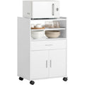 Chariot de cuisine mobile 59 x 40 x 92 cm avec roues pratiques et plateau rabattable extensible