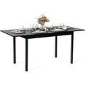 Table extensible noire moderne 120 a 160 cm avec plateau durable pour salle a manger quotidienne