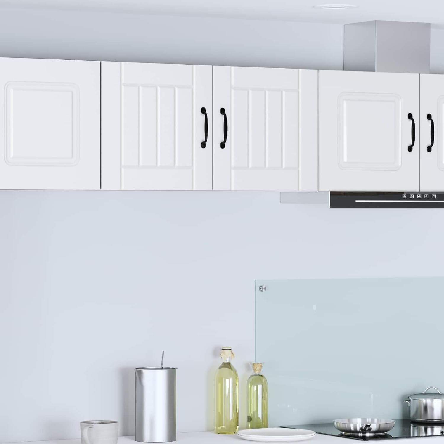 Meuble mural blanc 40 x 31 x 40 cm avec porte et etageres pour optimiser le rangement de cuisine, salle a manger ou salon