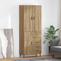 Colonne vitree avec espace de stockage 69,5 x 34 x 180 cm, finition bois contemporaine pour organiser elegamment salon et salle a manger