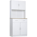 Armoire haute de cuisine blanche avec quatre portes, dimensions 80 x 40 x 180 cm, grand rangement vertical