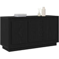Buffet rectangulaire moderne 102 x 35 x 55 cm en finition chene noir, meuble compact pour salle a manger