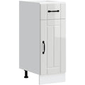 Meuble bas de cuisine blanc brillant 30 x 46 x 81,5 cm avec tiroir, portes et pieds reglables, rangement pratique pour cuisine salle a manger et garde manger